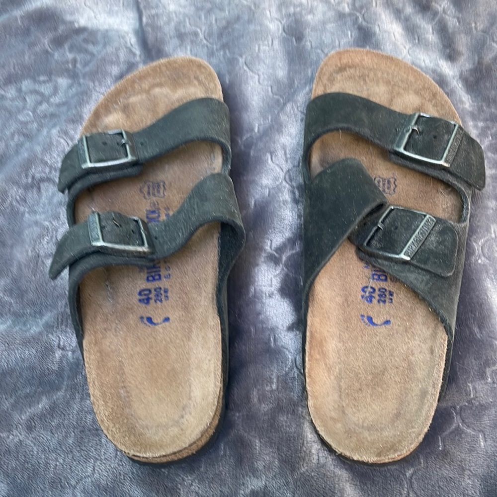 Used brown leather Birkenstock sandals size 40
